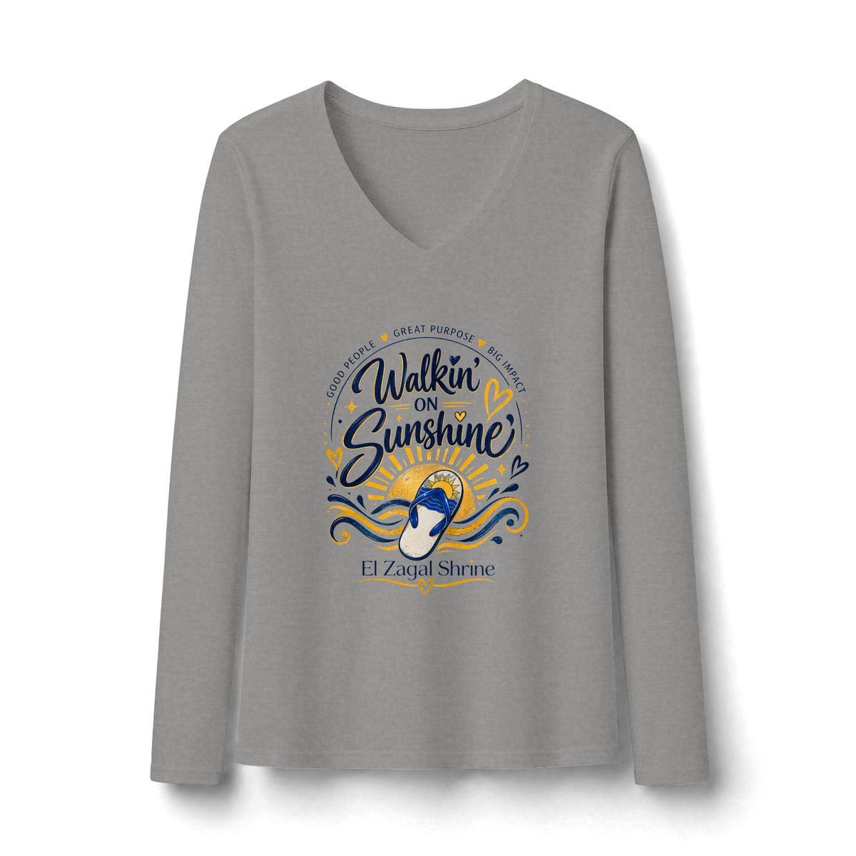 Walkin' on Sunshine V-Neck Long Sleeve Tee