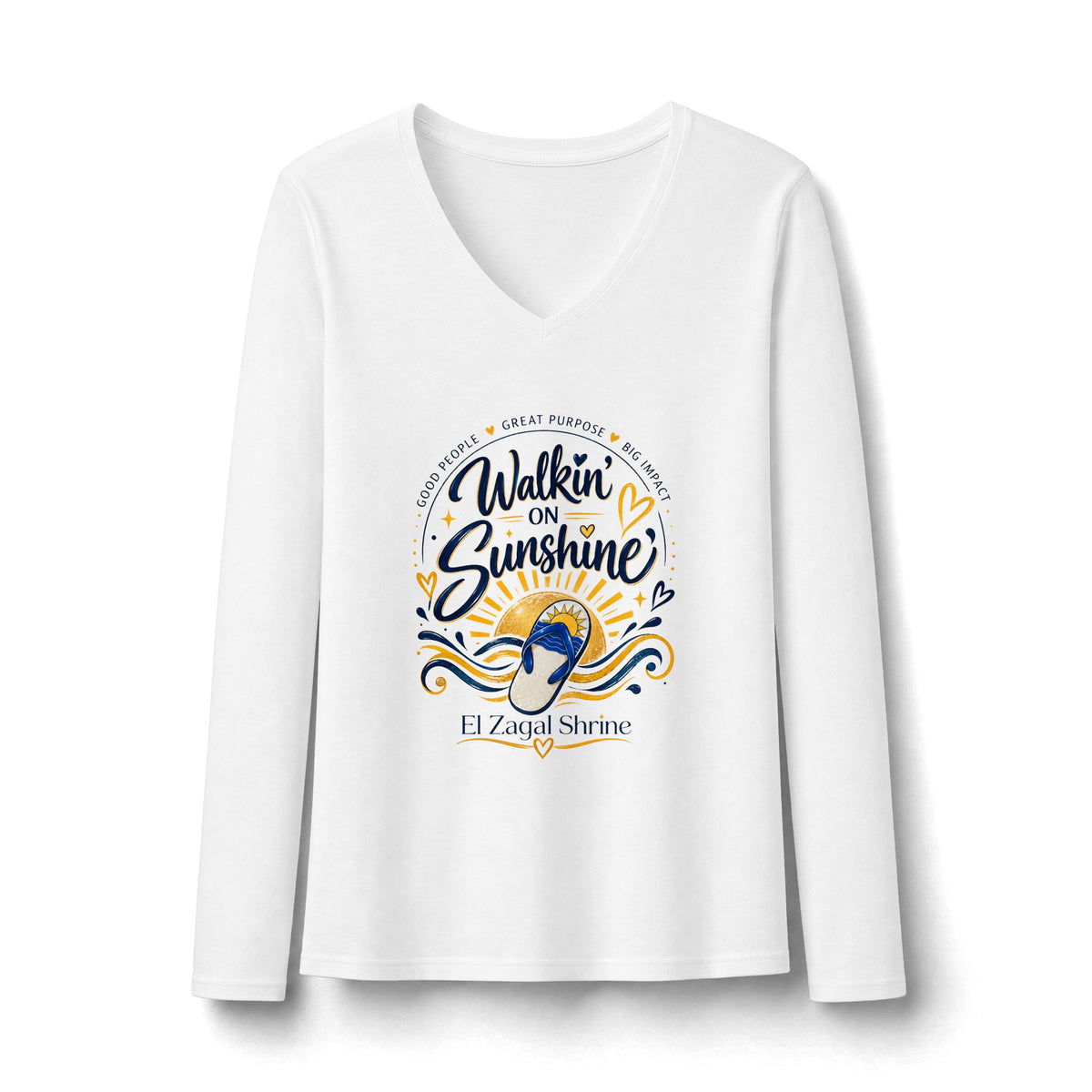 Walkin' on Sunshine V-Neck Long Sleeve Tee