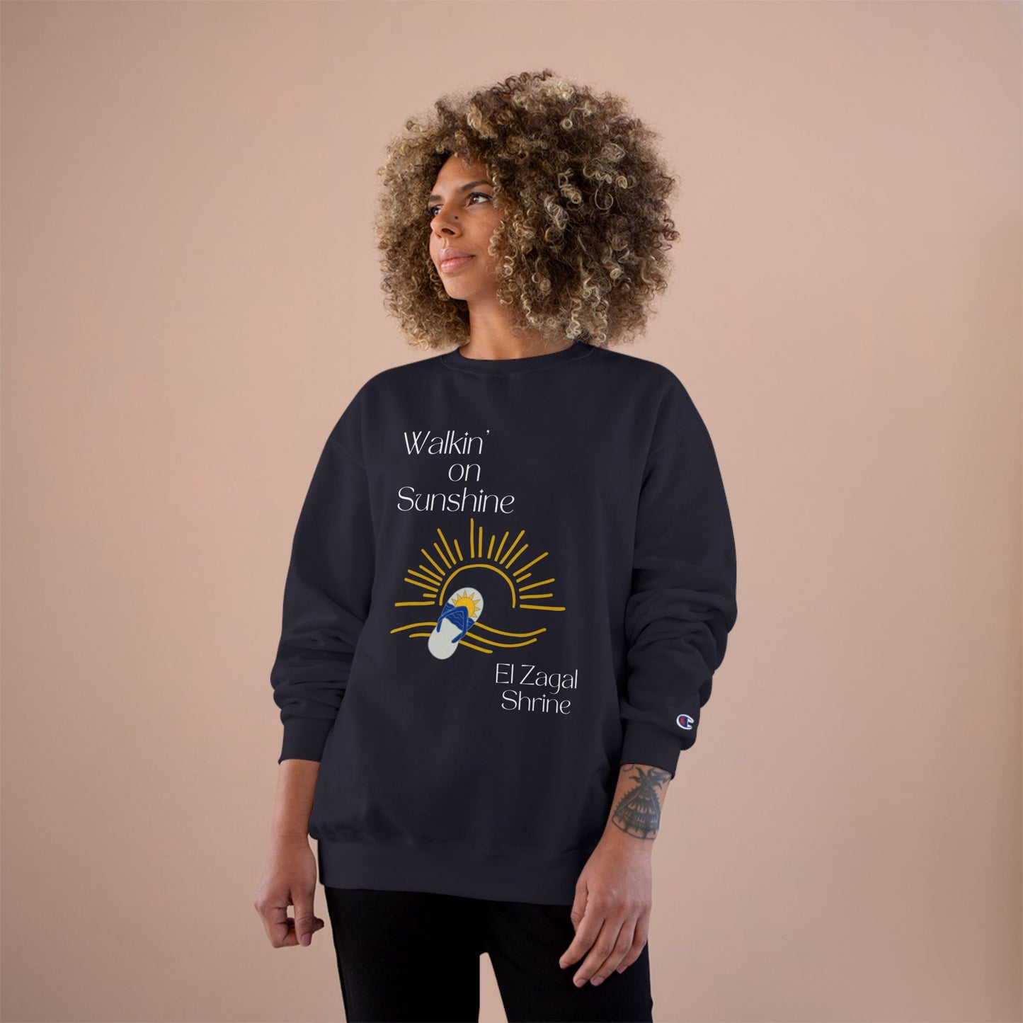 Walkin' on Sunshine Sweatshirt — Sunny Flip-Flop Graphic Crewneck