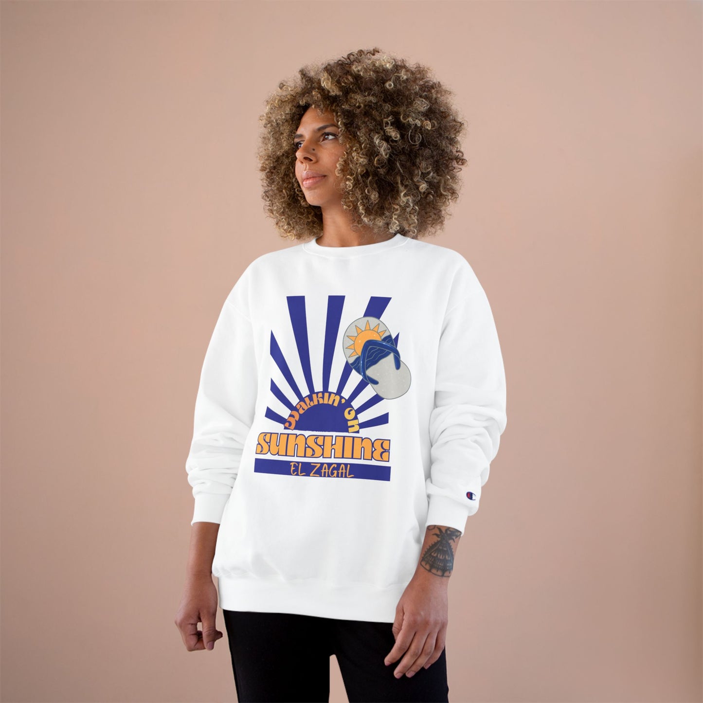 Sunshine Surf Champion Sweatshirt — Retro Beach Vibes Crewneck