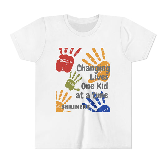 Inspirational Kids Tee - Changing Lives, Youth Short Sleeve T-Shirt