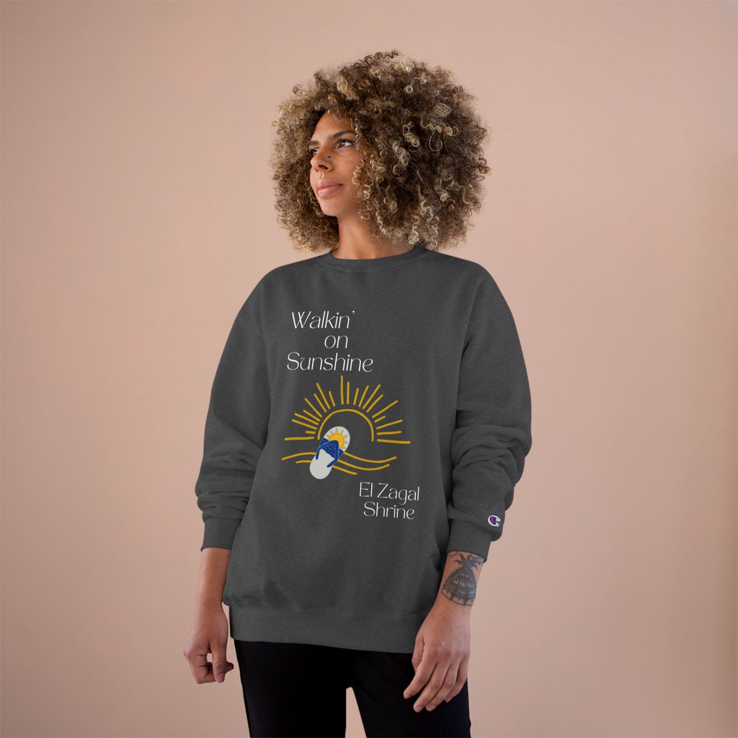 Walkin' on Sunshine Sweatshirt — Sunny Flip-Flop Graphic Crewneck